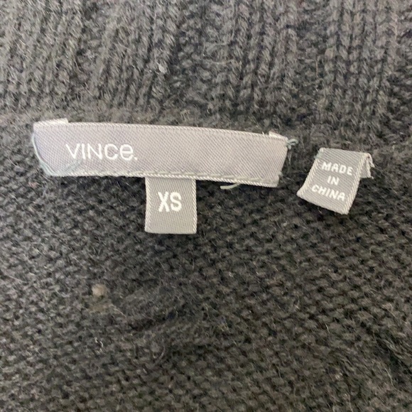 Vince Black Wool/Cashmere/Alpaca Shawl Collar Textured Cardigan Size XS - Picture 9 of 10